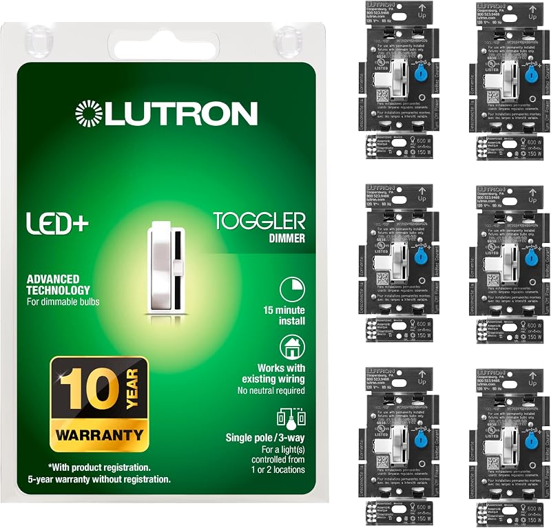 Interruptor regulador LED Lutron TGCL-153PH-WH-6 blanco
