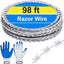 Cerca alambre púas acero galvanizado 98ft con guantes jardín