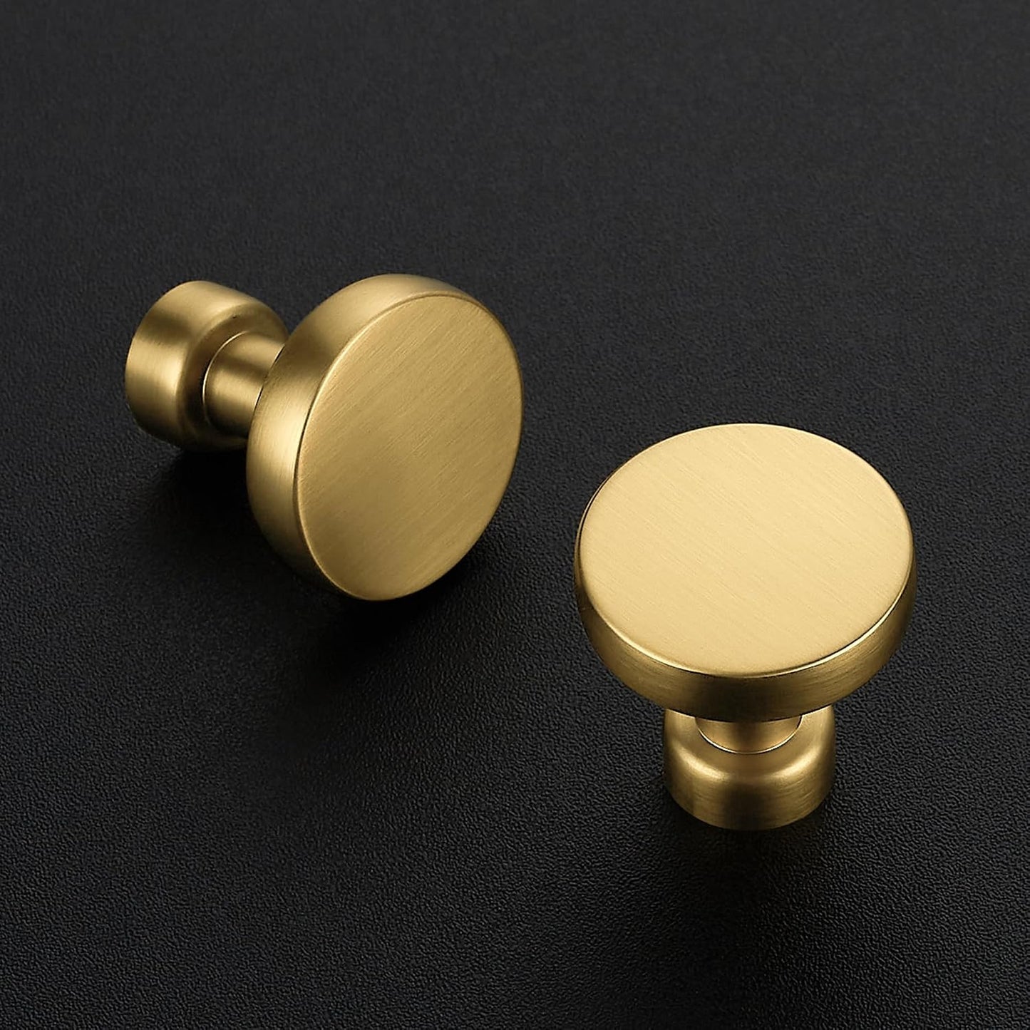 10 Pomos Latón Cepillado Sólido 1-1/6pulg Tocador Cocina