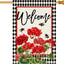 Bandera bienvenida geranio doble cara 28x40"
