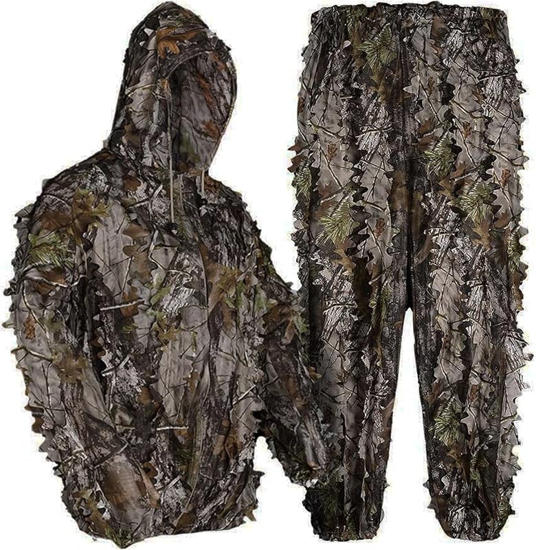 Traje caza Ghillie camuflaje 3D táctico