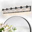Aplique baño 6 luces grises 48" estilo granja