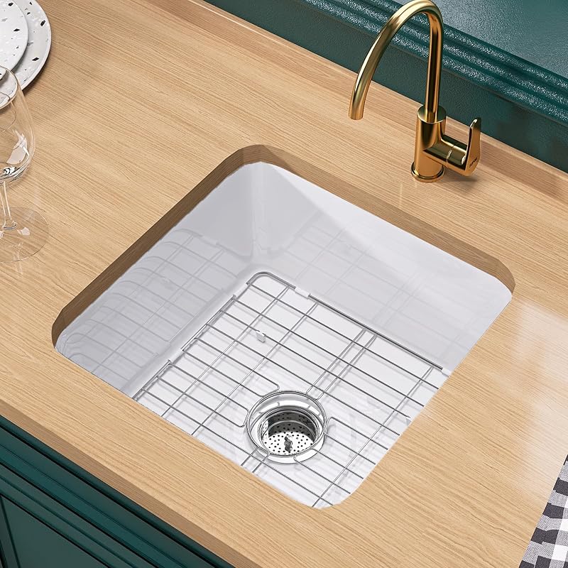 Fregadero cocina 18pulg montaje dual arcilla refractaria