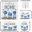 Juego 4 Cortinas Ducha Hortensias Azules 72x72pulg