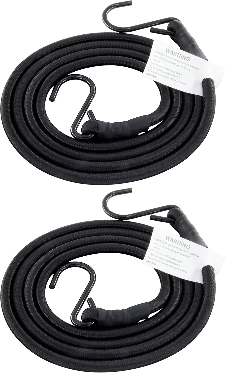 Cuerdas elásticas con ganchos 3/8pulg 72pulg 2pzas negro