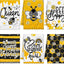 Set 6 Toallas Microfibra Panal Amarillo y Negro Hogar