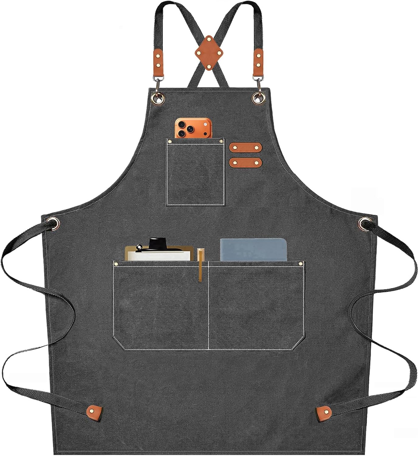 Delantal Chef Lona Algodón 16oz Parte Trasera Cruzada