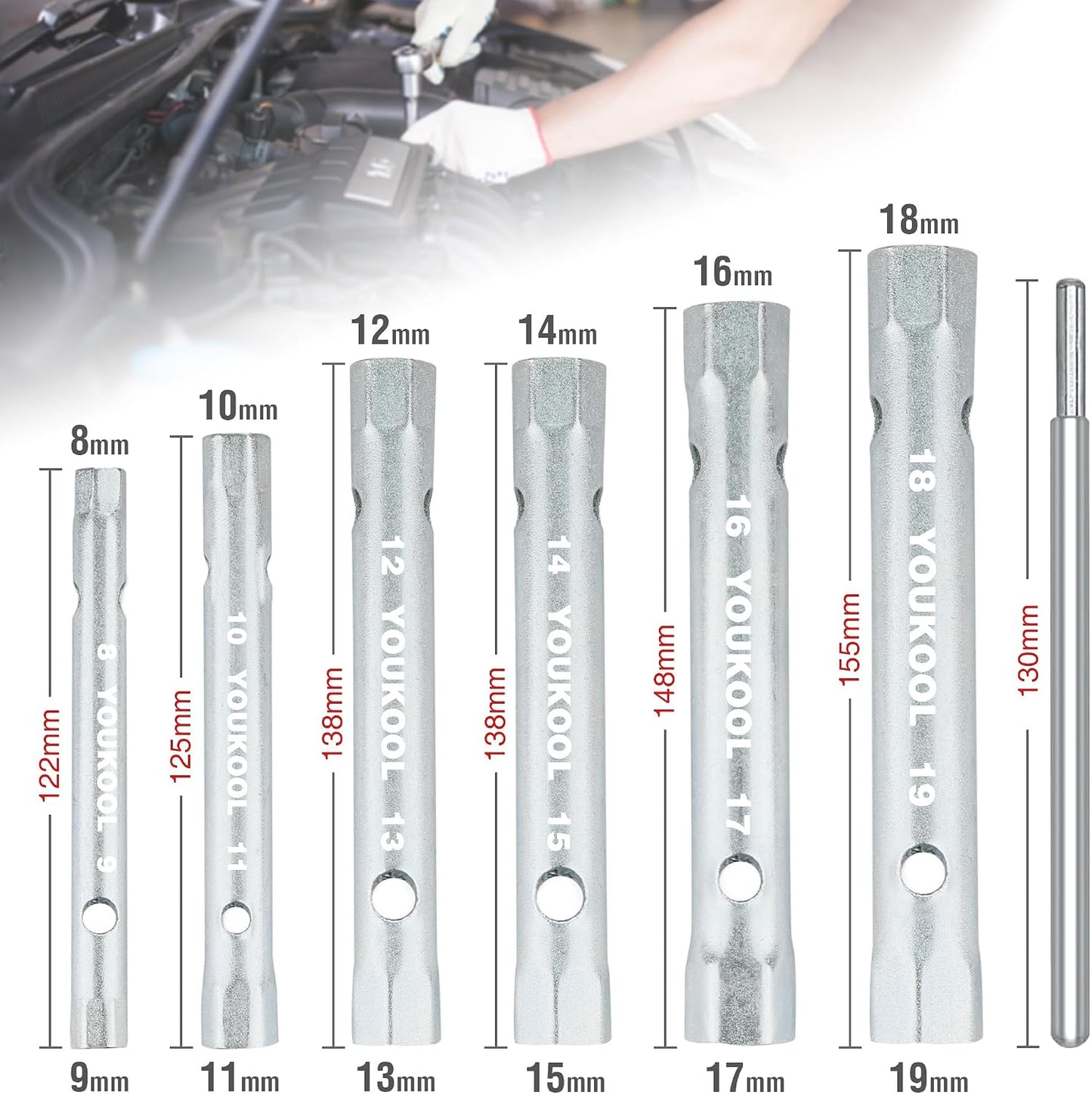 Set 7 Pzas Llaves Fontanero Doble Extremo 0.315-0.748"