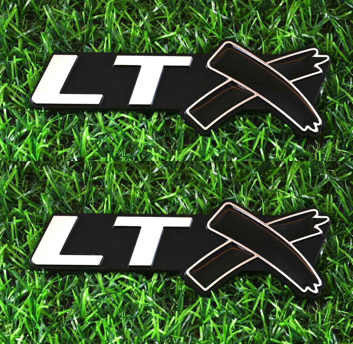 2 Pzas Emblemas LTX Chevy Corvette Negro Cromado