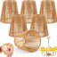 Set 6 pantallas lámpara araña ratán marrón con clip