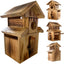 Casa pájaros anidable al aire libre fácil abrir marrón