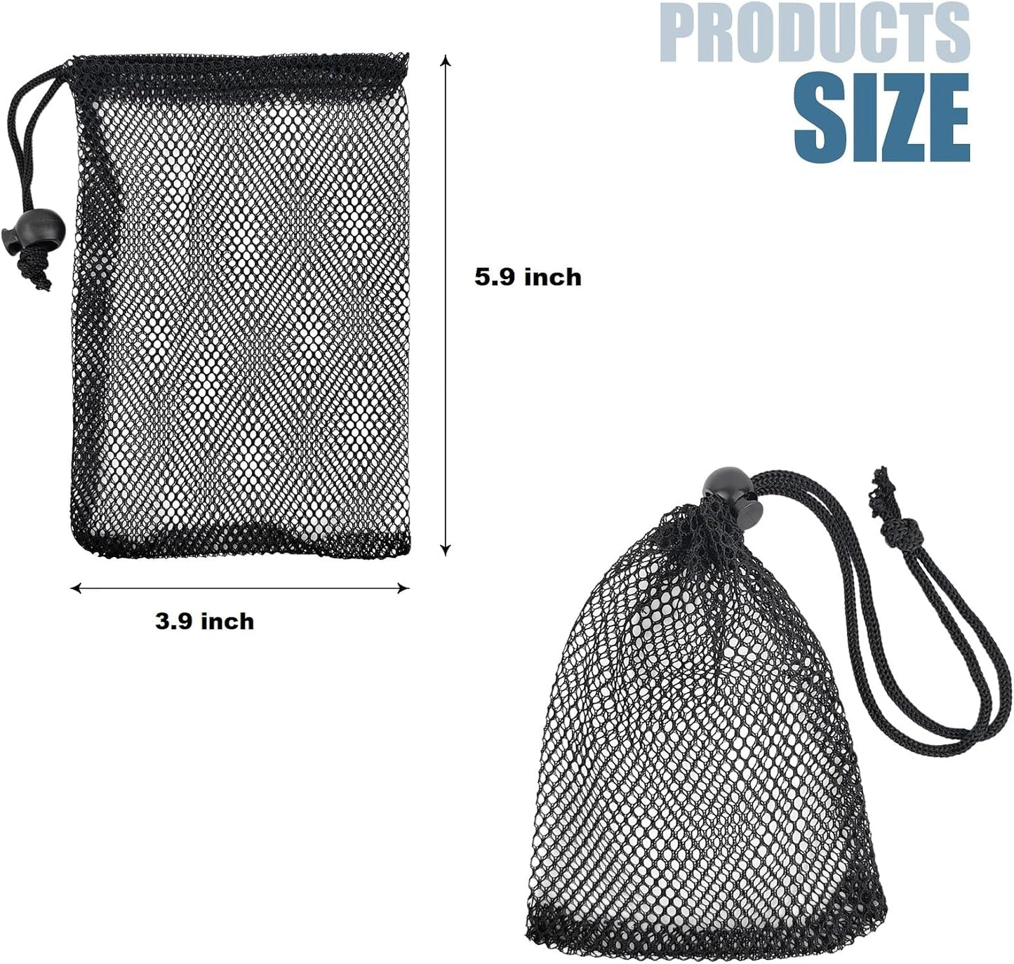 Bolsas de malla con cordón para regalos y viaje negro