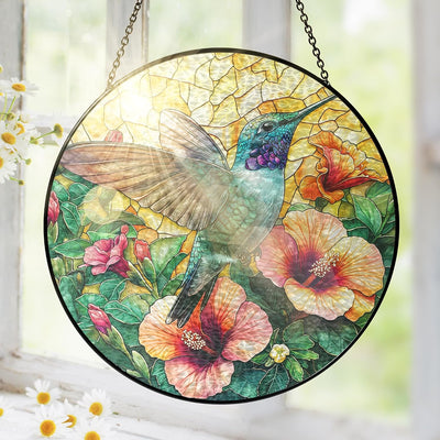 Colgante colibrí vidriera 8pulg atrapasoles hogar