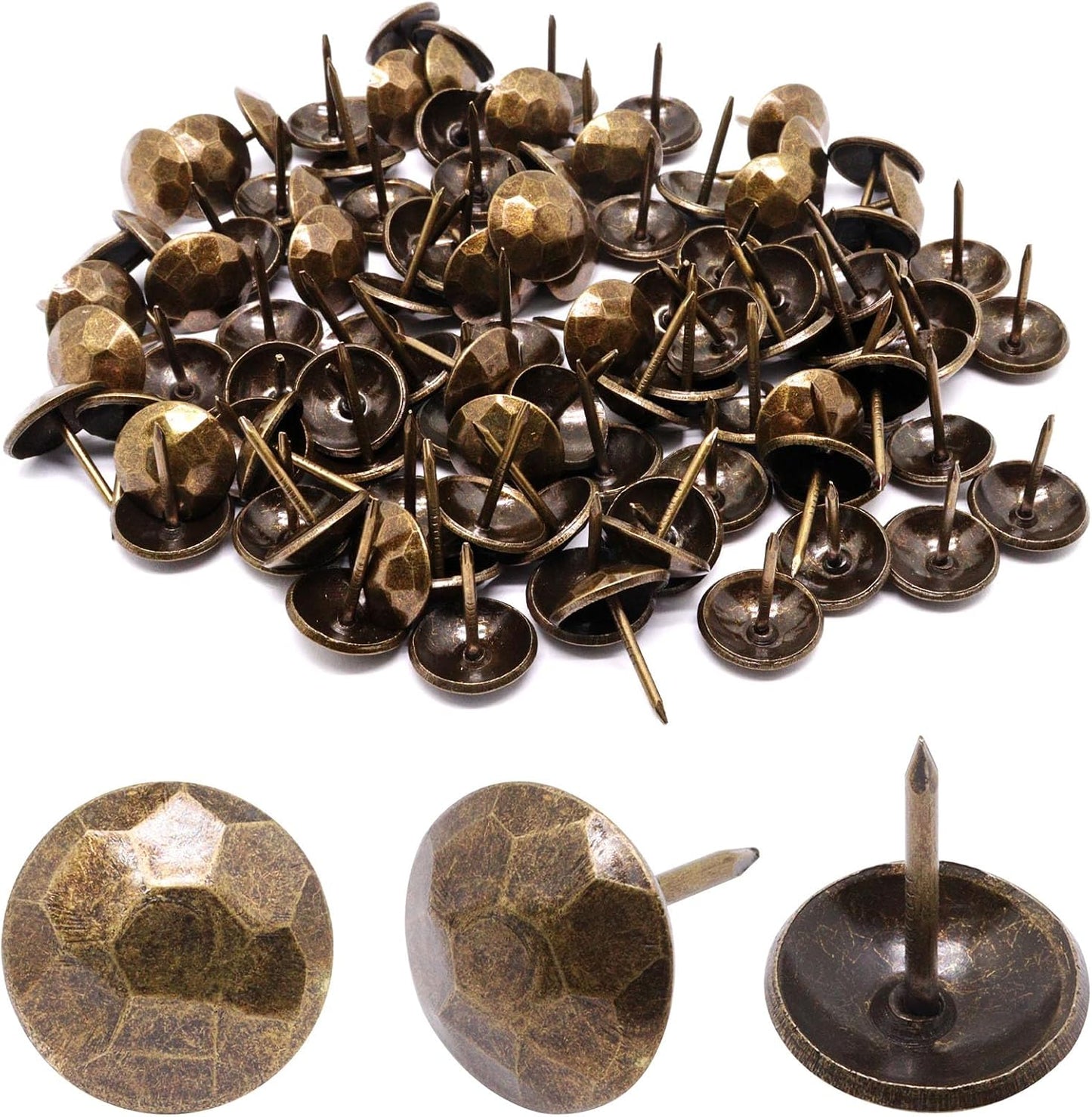 100 Tachuelas Tapicería Metal Bronce 0.59x0.78pulg