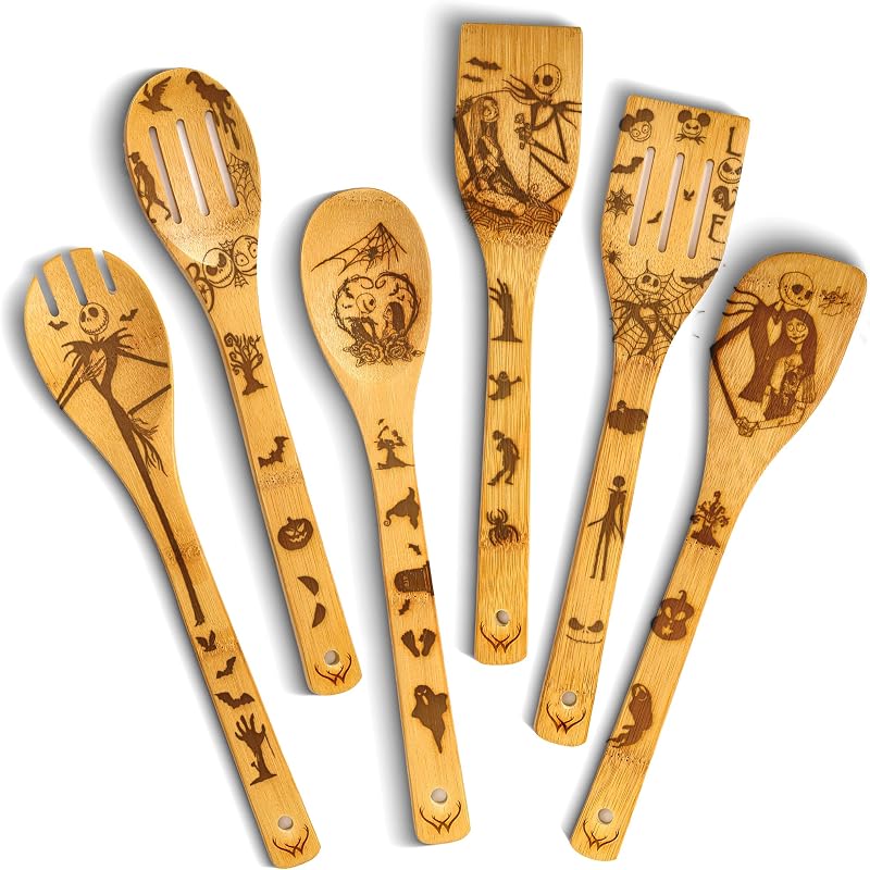 Juego cucharas y espátulas madera resistente calor
