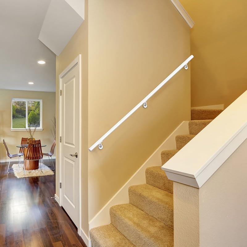 Pasamanos aluminio escaleras kit completo 7ft blanco