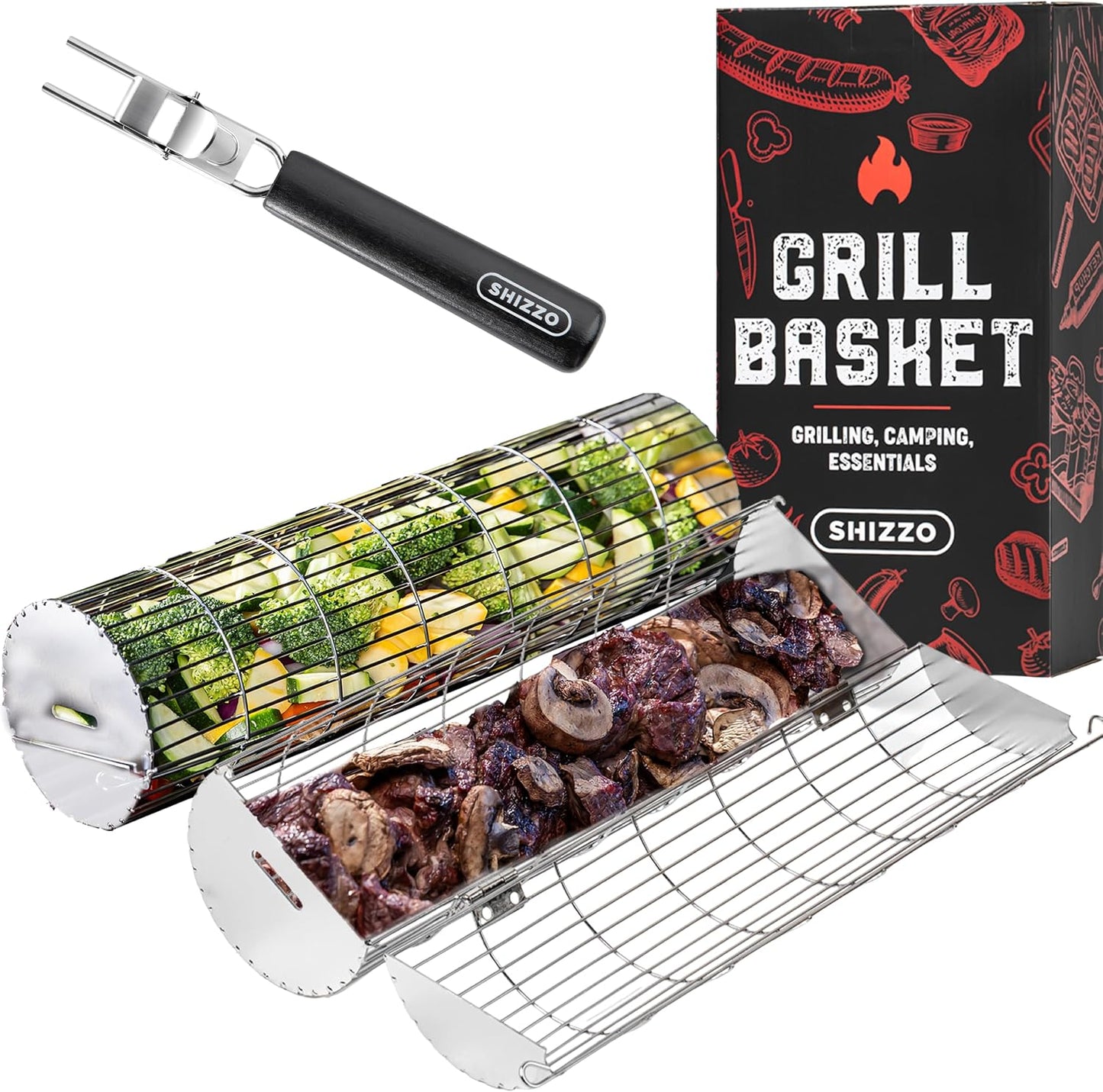 Cesta parrilla rodante acero inox alimenticio estante red