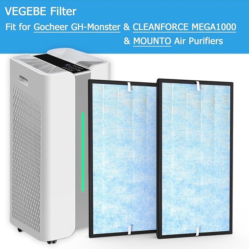 Set 2 filtros purificador aire 3en1 para CLEANFORCE MEGA1000
