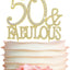Decoración torta número 50 con diamantes falsos cumpleaños