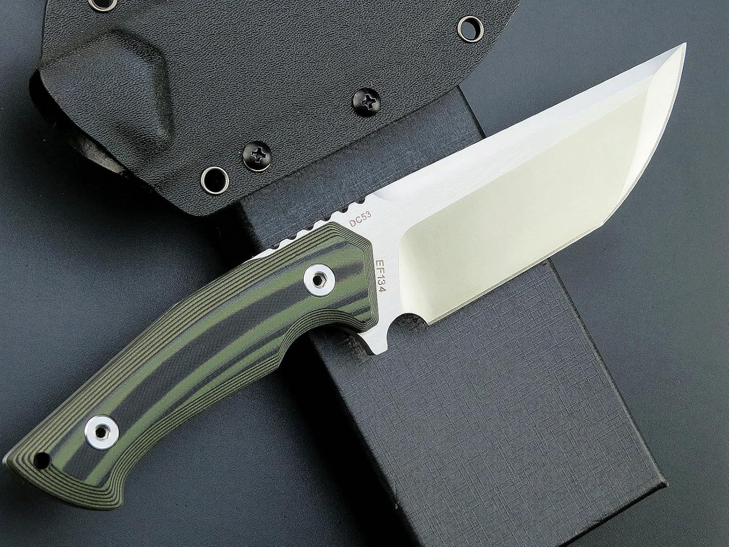 Cuchillo fijo hoja DC53 mango G10 EDC para trabajo y acampar