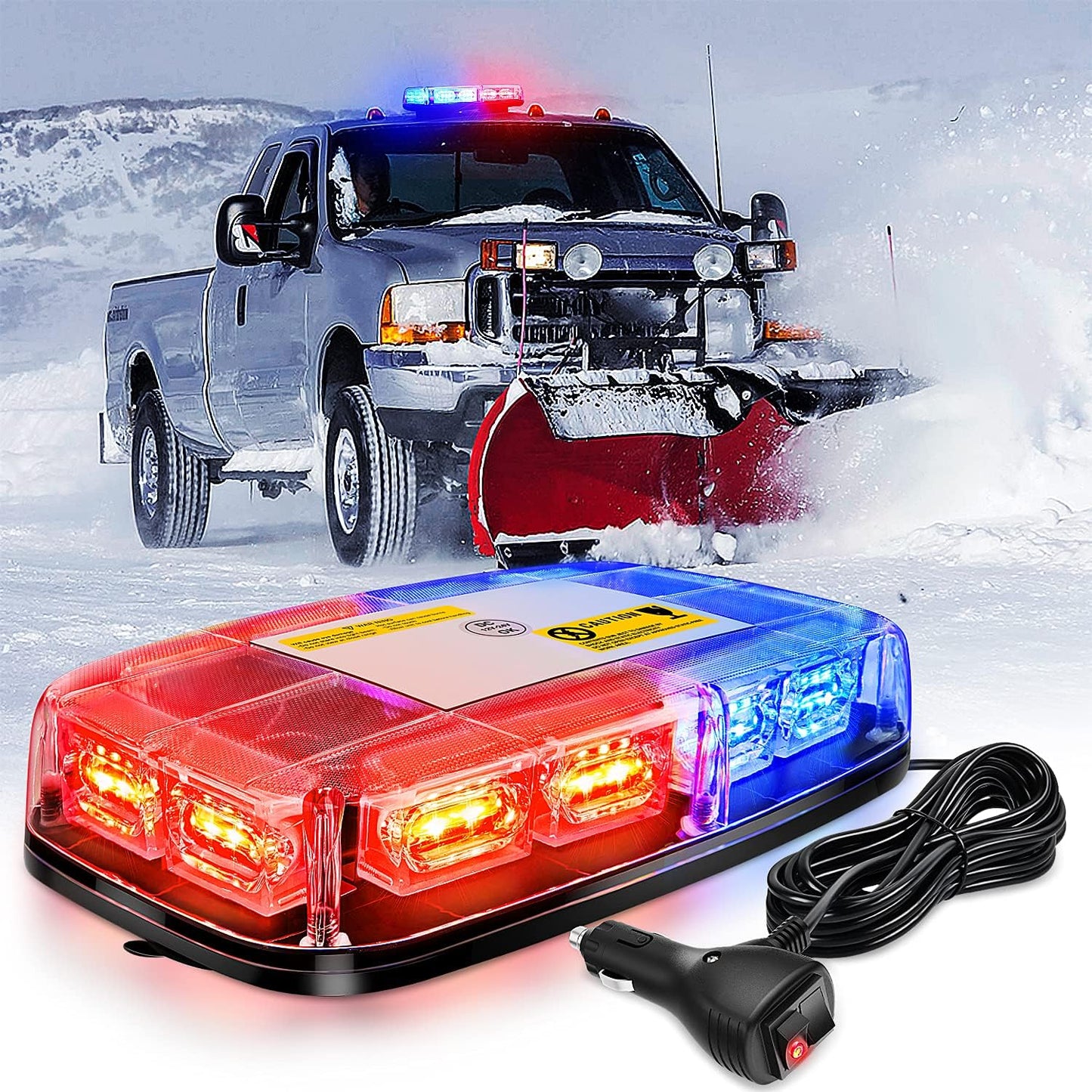 Barra luz LED intermitente 12" 48 LED 12V 24V para autos