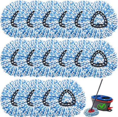 16 Pzas Cabezales Fregona Giratoria Microfibra 100%