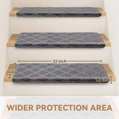 Peldaños antiderrap 9.5x32" madera interiores 2 Pzas