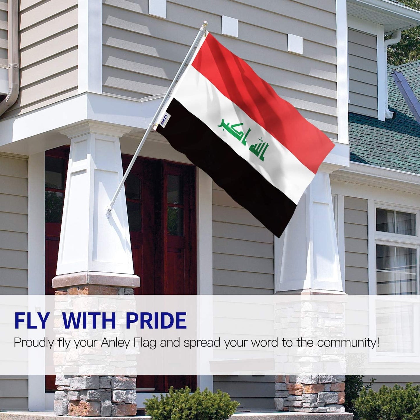 Bandera Irak 3x5ft poliéster cabecera lona doble costura