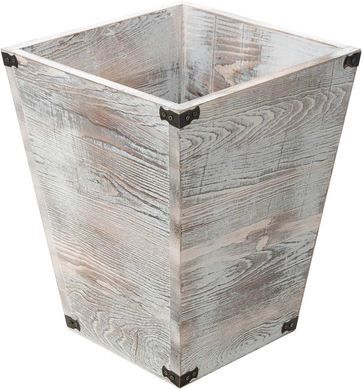 Cesta basura madera antorcha rústica soporte cenizas