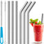 Pajitas acero inox 0.4pulg reutilizables 6 pzas con cepillo