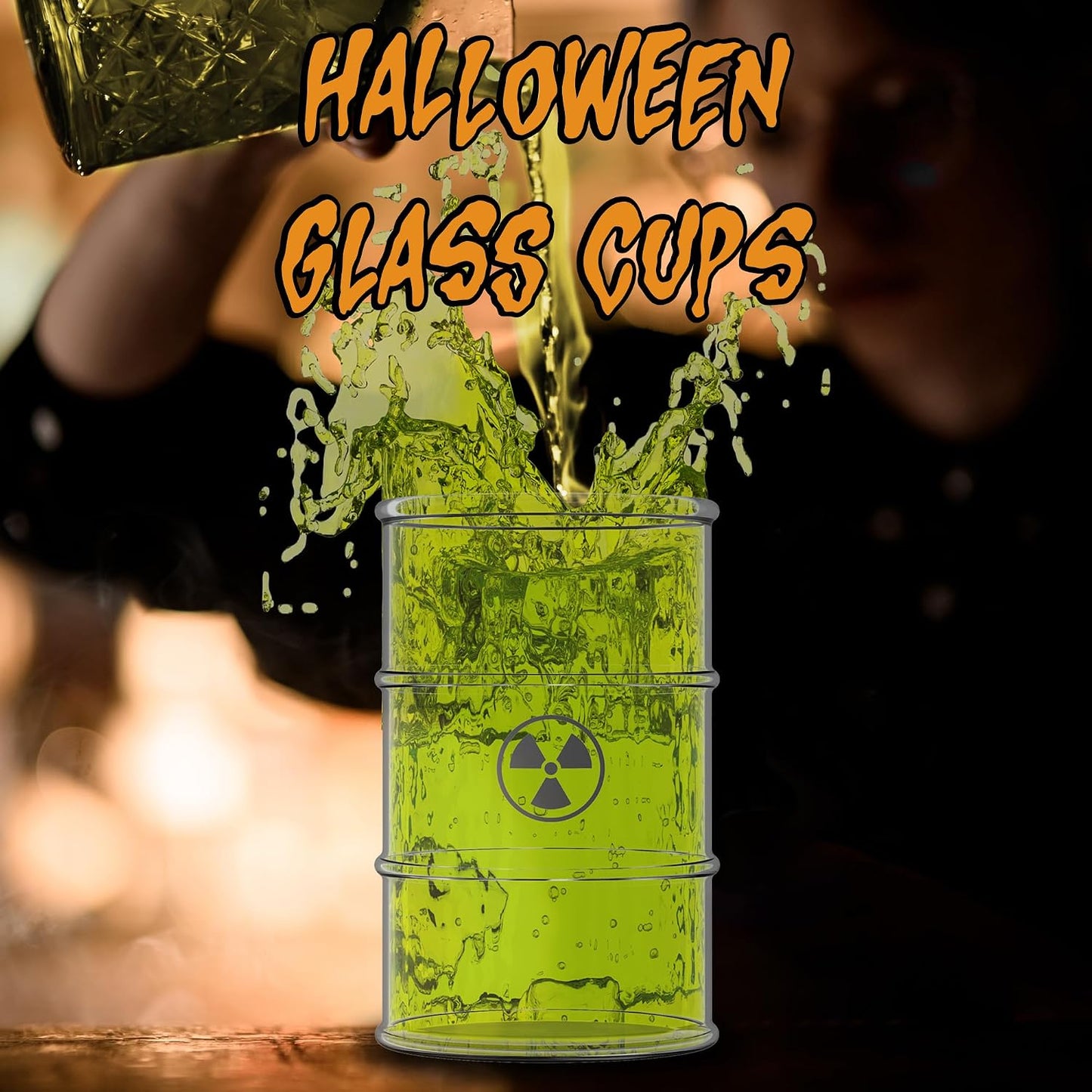 Set 2 Vasos Halloween Resistentes 16oz Temática Barril