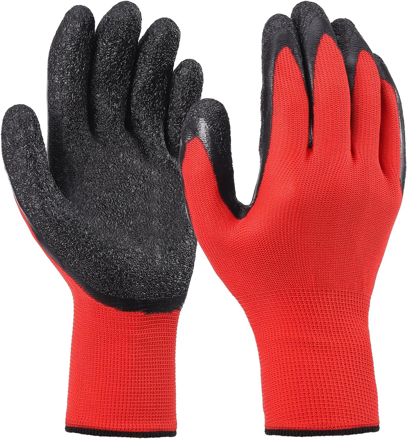 Guantes trabajo látex arrugado antideslizante hombre mujer