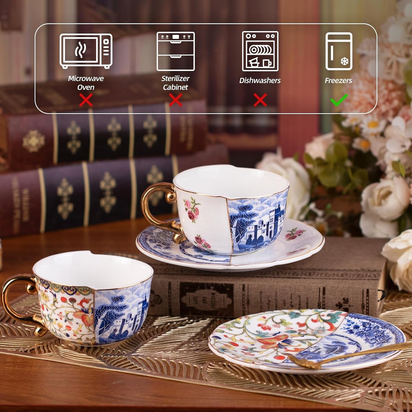 Set 2 Tazas Café Cerámica Apilables 8.5oz Rosa