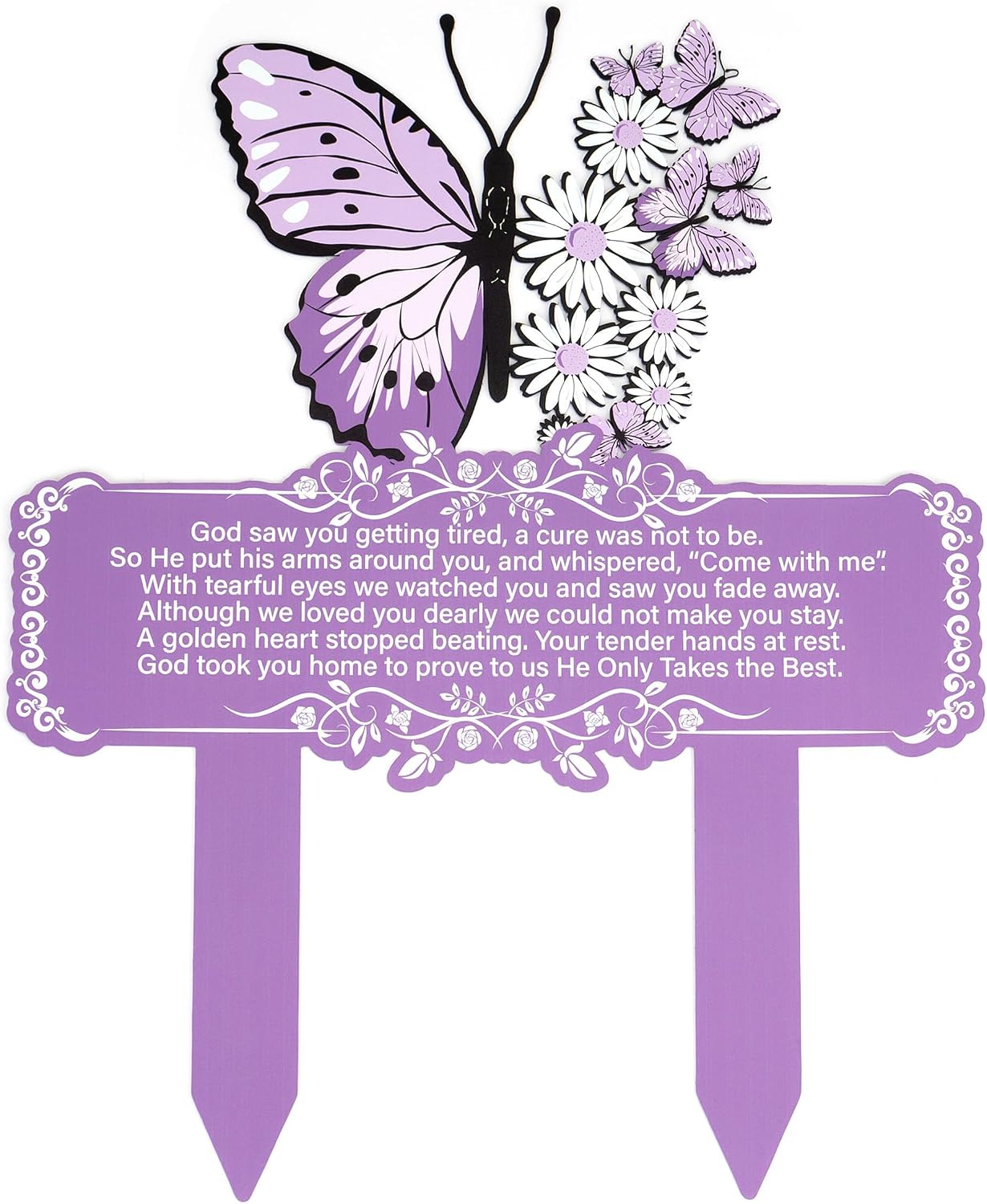 Estacas conmemorativas mariposas metal para cementerio