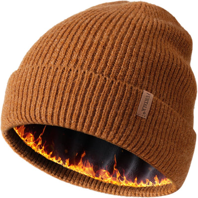 Gorro beanie con forro polar cálido para exterior