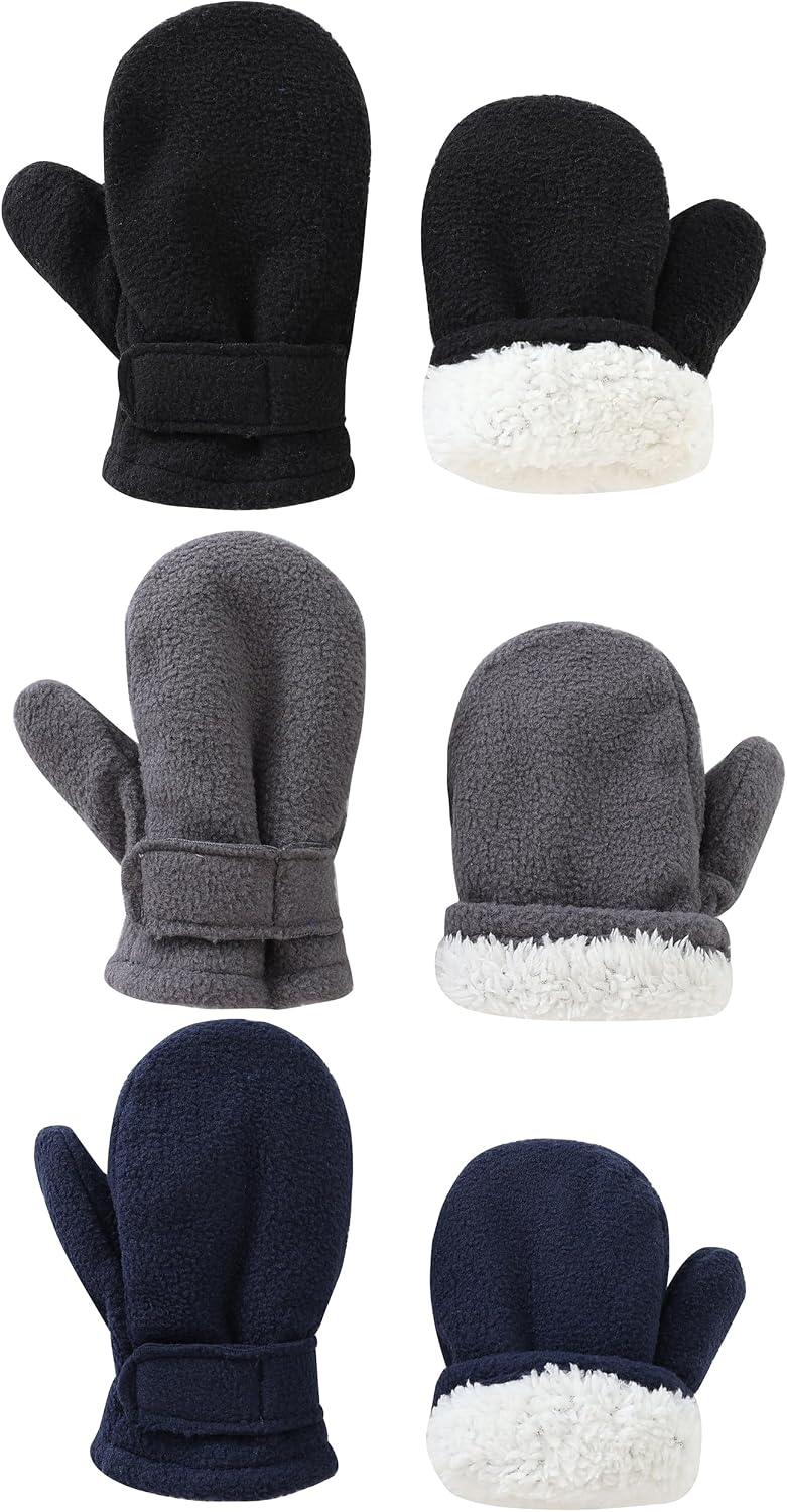 Guantes bebé invierno fleece para niños 3 Pzas