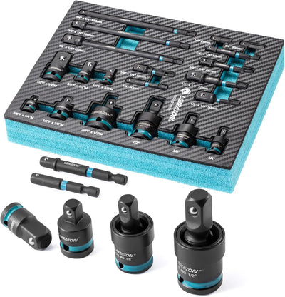 Set 20 adaptadores enchufe Cr-V con espuma XPE