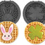 Juego 2 platos antiadherentes 4pulg para gofres Pascua