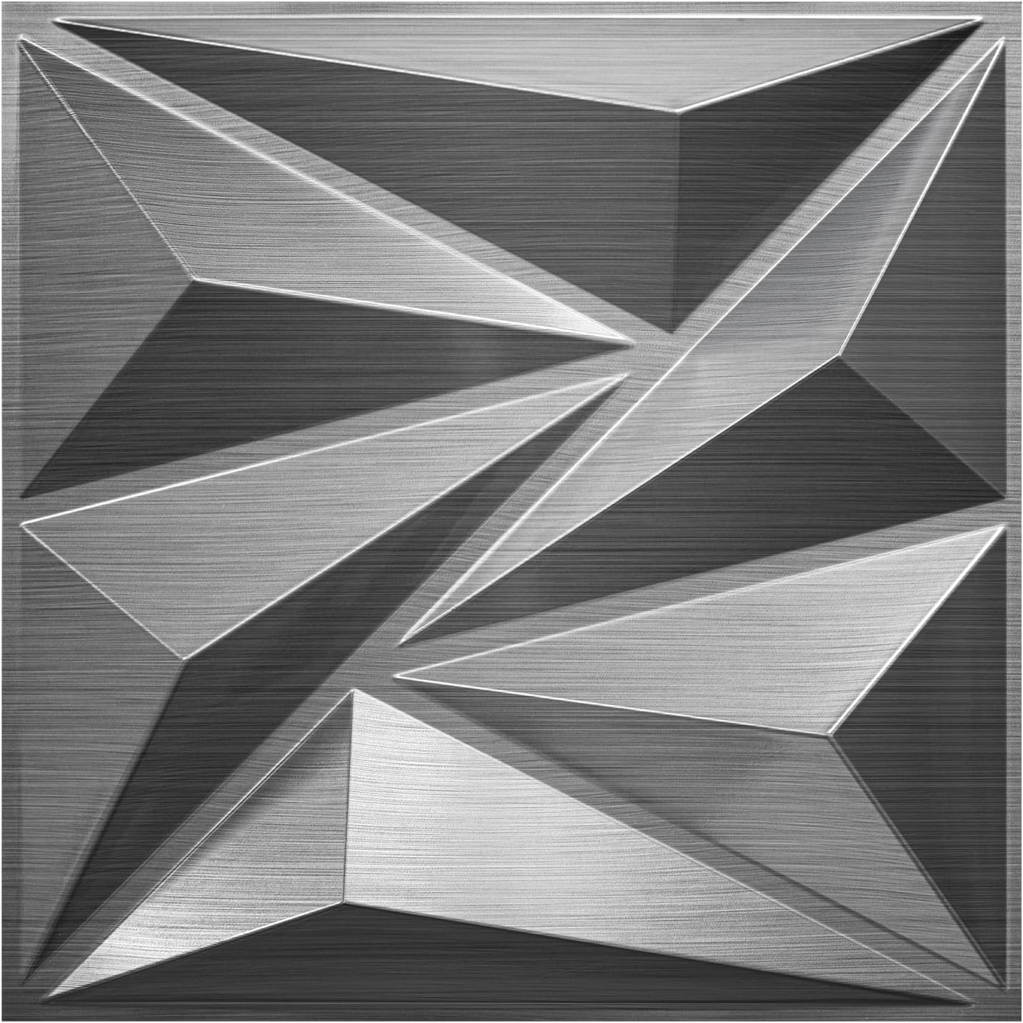 Pack 33 Paneles Pared 3D 12x12pulg Plata