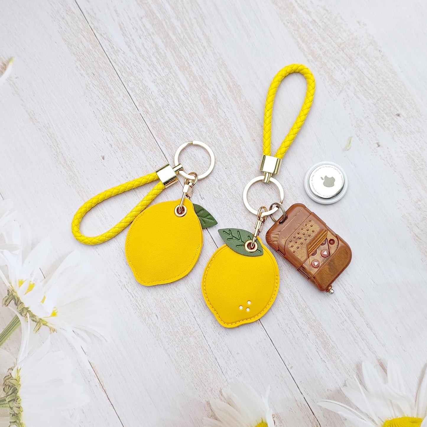 2 Fundas Cuero para Llavero Kawaii Airtag