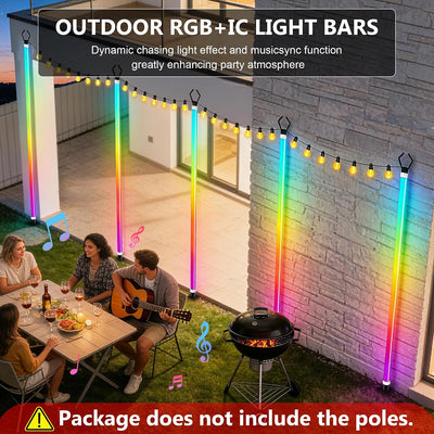 2 Luces Neón RGBIC 6.6pulg Exteriores Impermeables Patio