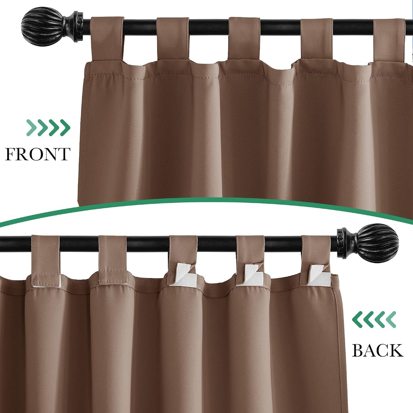 2 Cortinas opacas impermeables para puerta patio pabellón