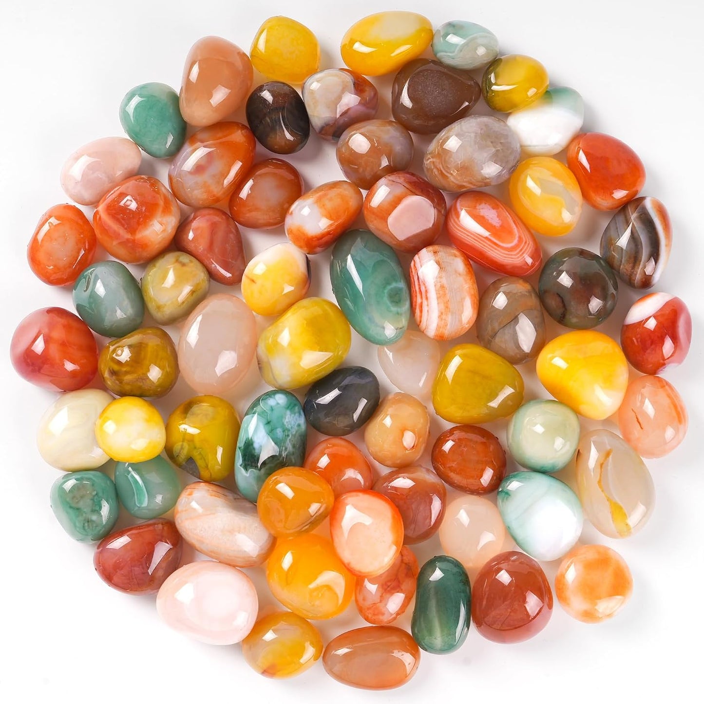 Piedras ágata mixta 2lb 1" decorativas para hogar y peceras
