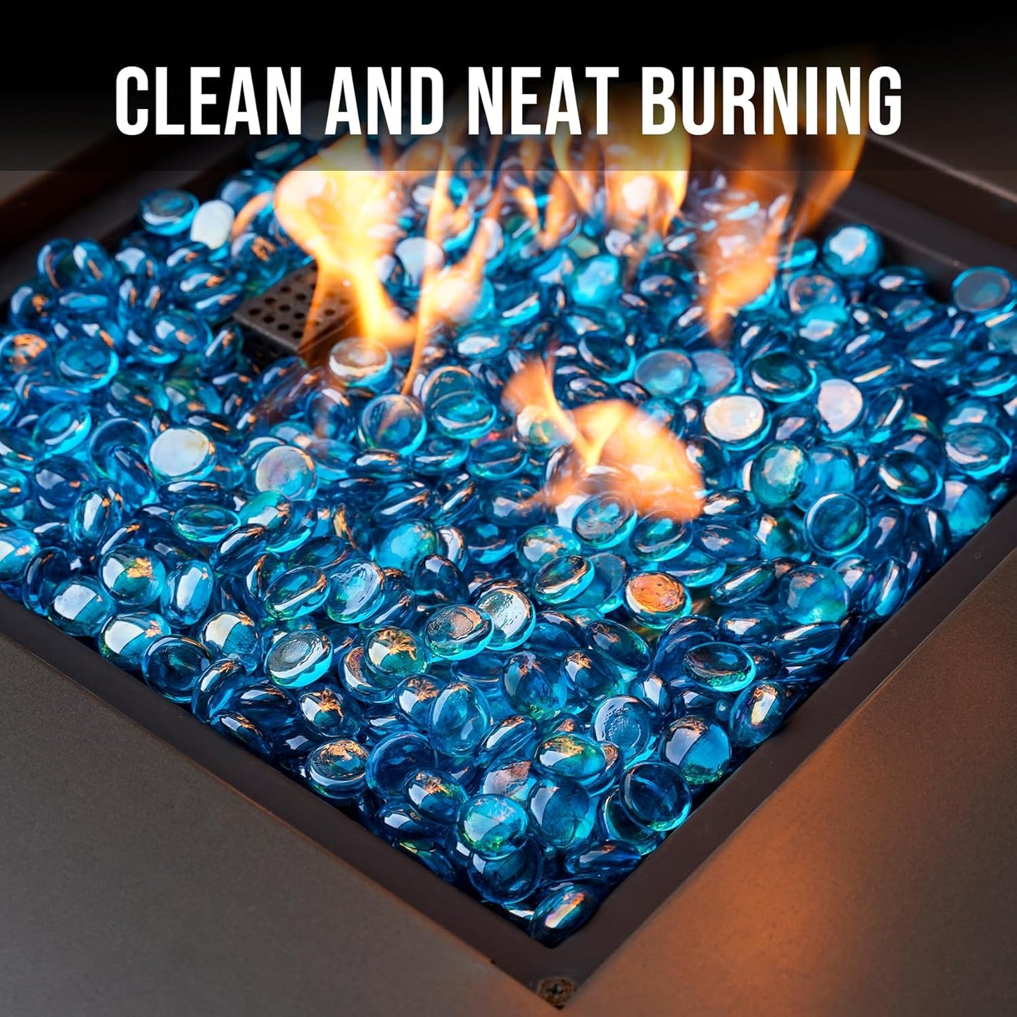 Cuentas vidrio fuego 10lb ½pulg brillo azul Caribe decorativas
