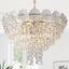 Candelabro cristal K9 6 niveles 12 luces dorado sala comedor