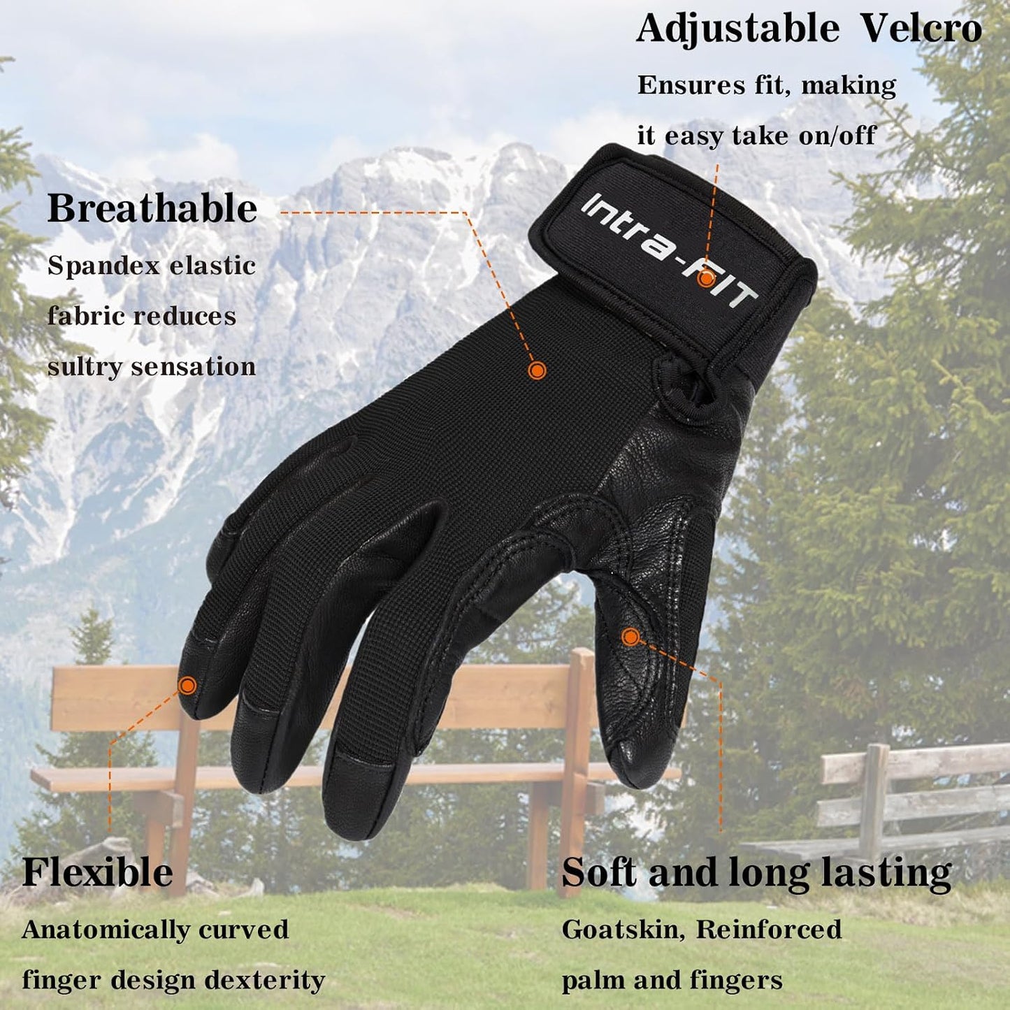 Guantes escalada transpirables acolchados dedo completo