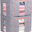 Contenedores plegables ropa tela lino acero gris set 4