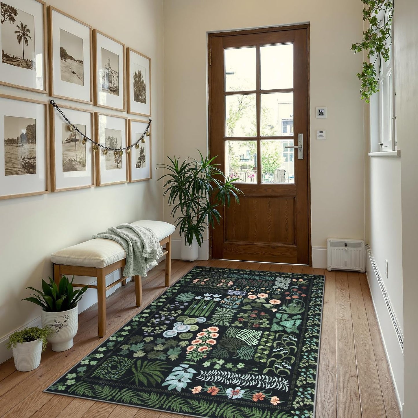 Alfombra boho 3x5" antiderrap baño cocina