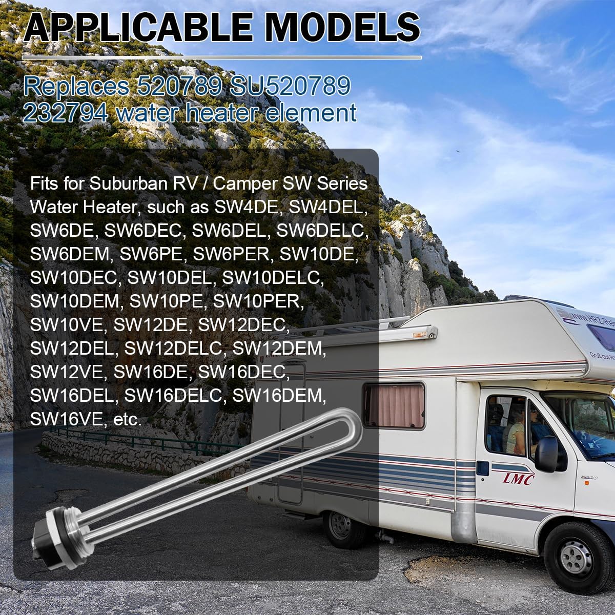 Calentador agua autocaravana 1440W 120V comp Suburban
