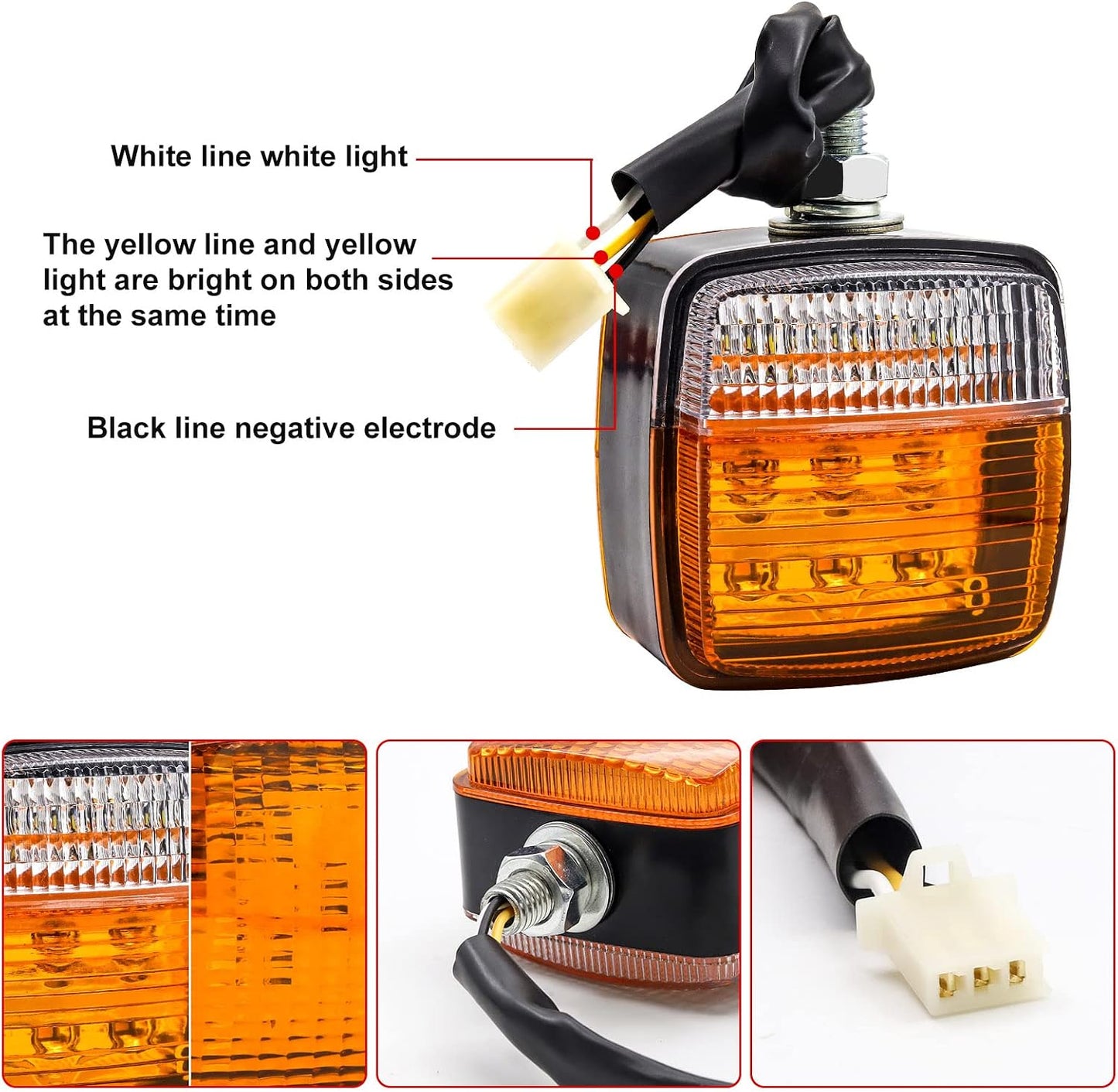 Luces LED señal giro lateral remolque semi camión amarillo